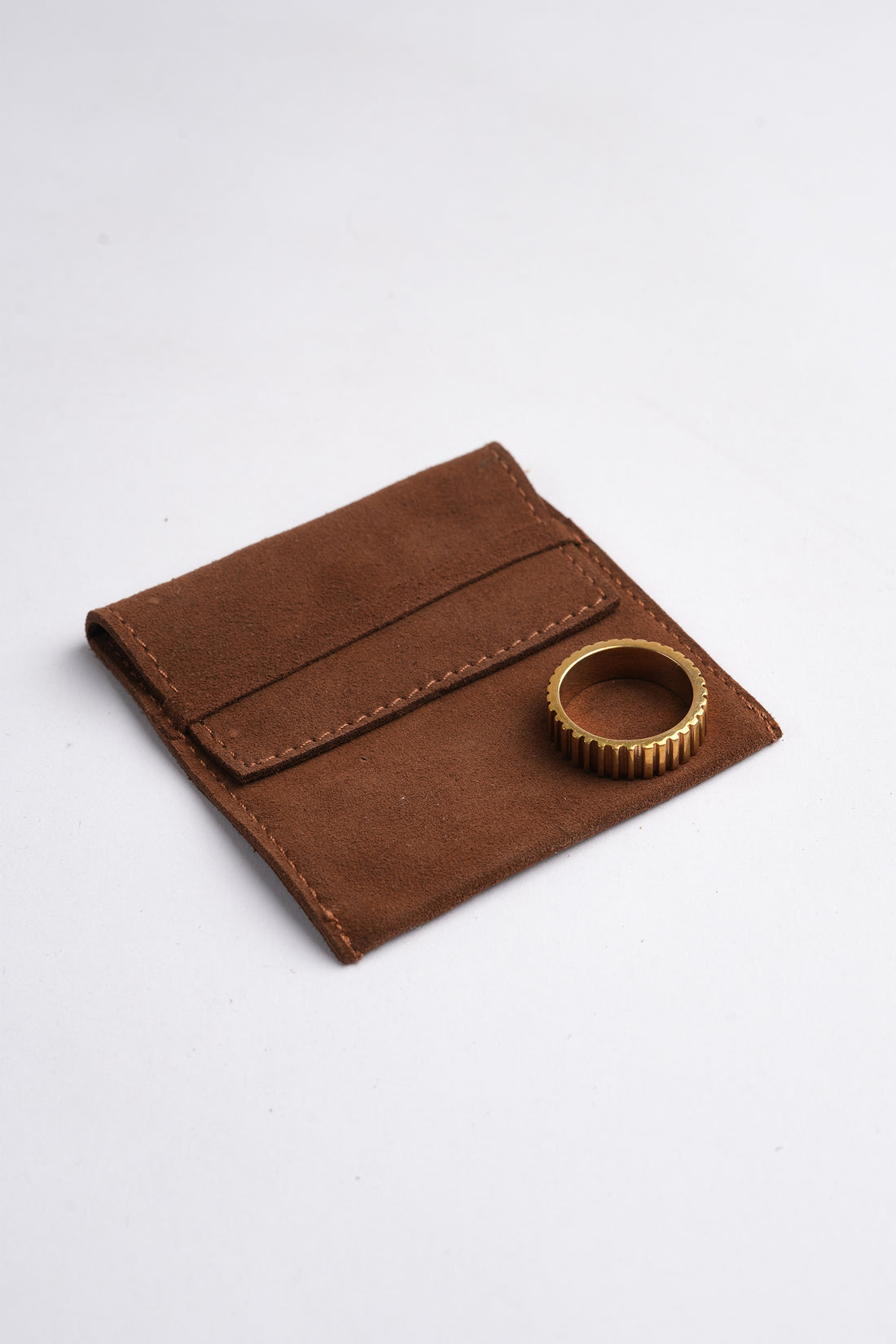 Line Textured Ring-Brass