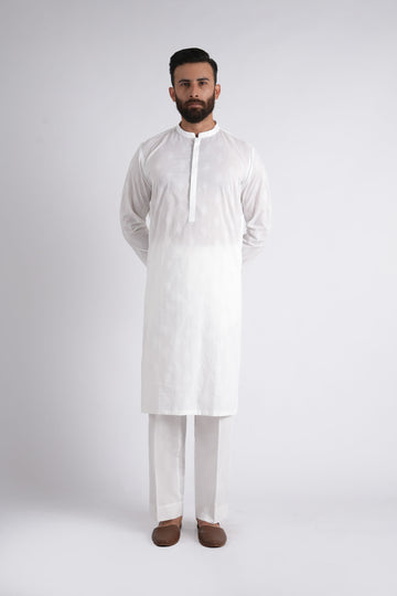 Embroidered Kurta Trouser-White