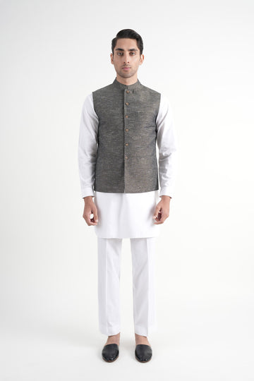 Handloom Waistcoat Black