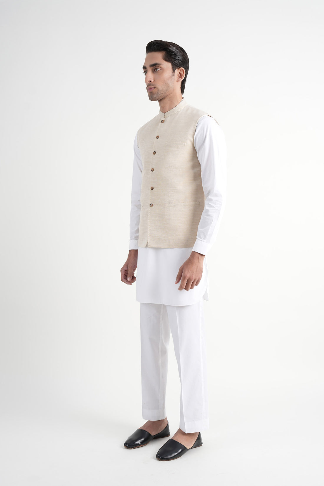 Handloom Waistcoat Off White