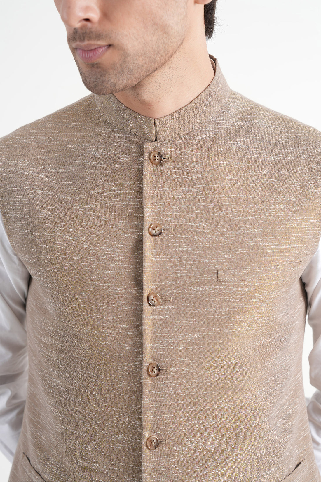 Handloom Waistcoat Brown