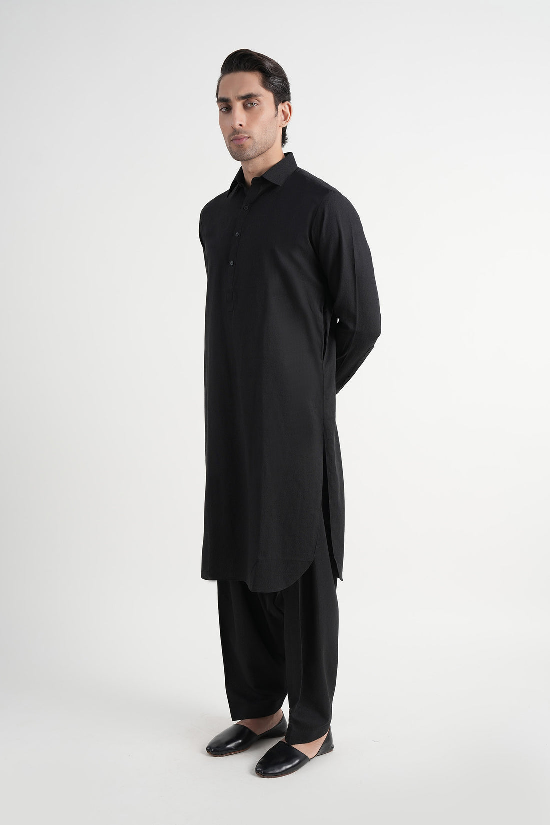 Lawn Karandi  Shalwar Kameez  Black