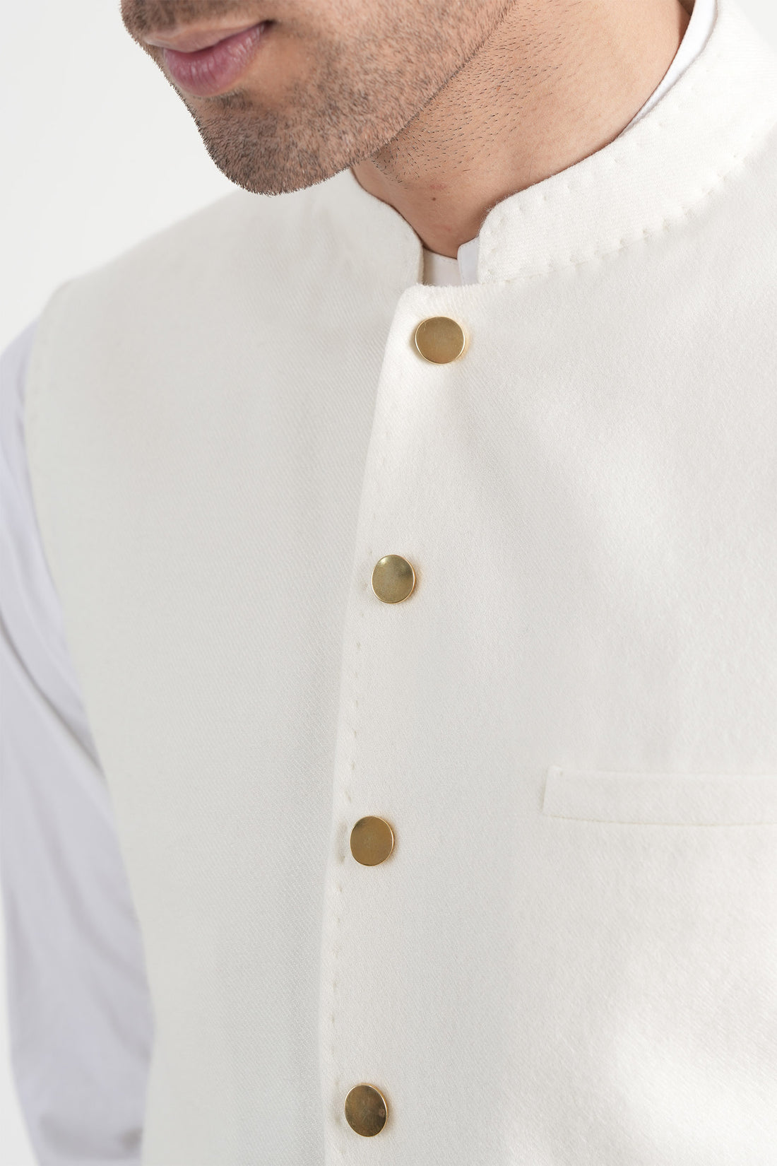 Pashmina Waistcoat Off White