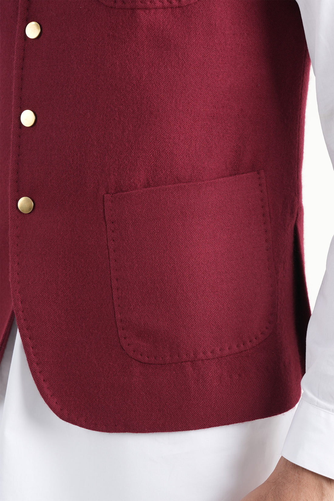 Pashmina Waistcoat Maroon