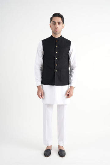 Pashmina Waistcoat Black