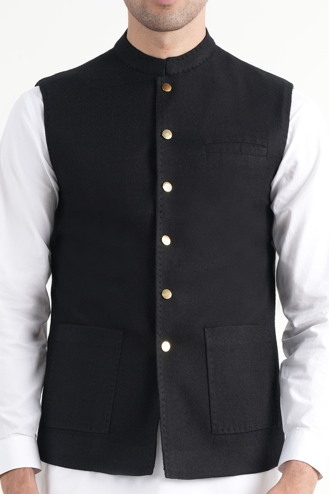 Pashmina Waistcoat Black