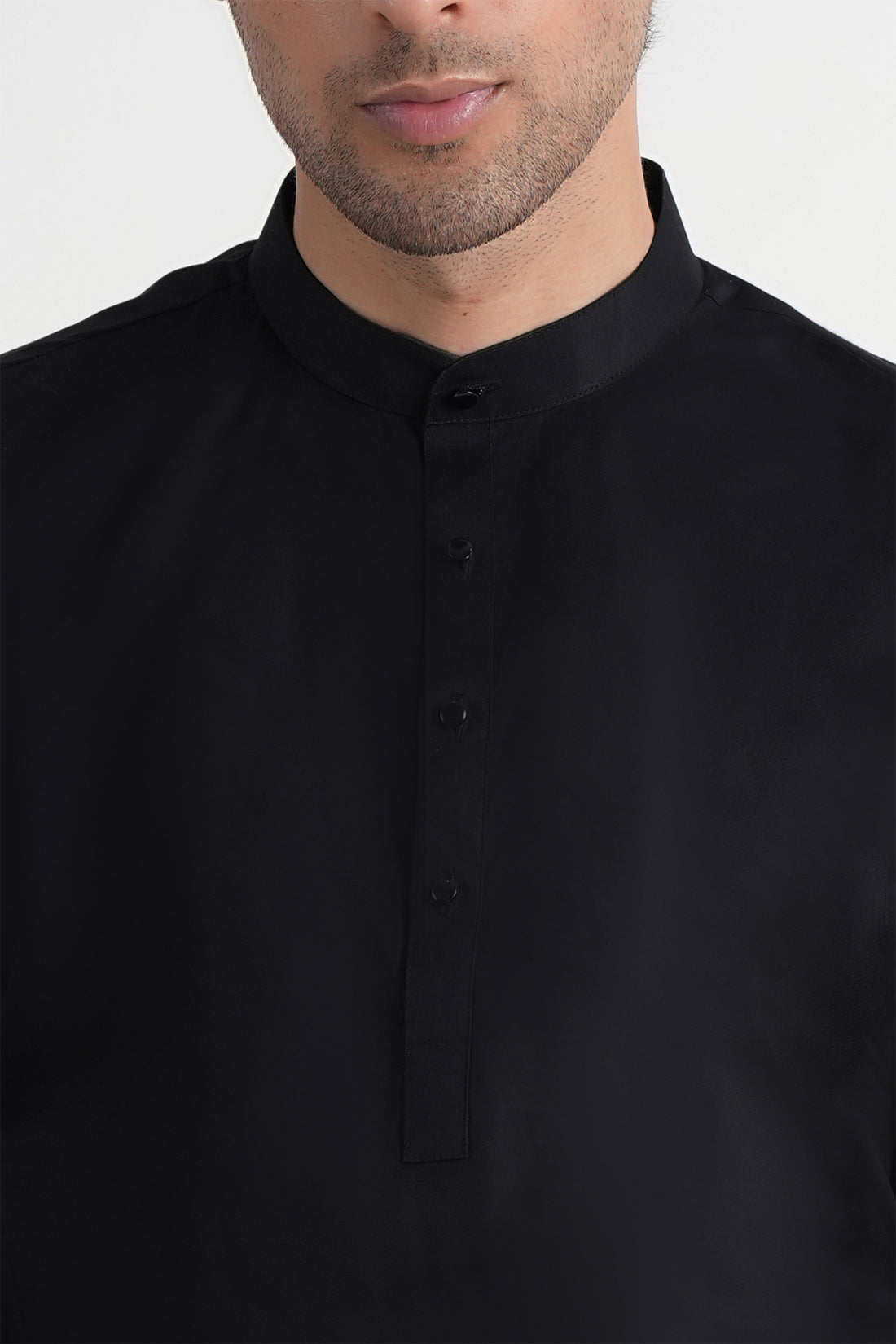 Egyptian Cotton Short Kurta Trouser Black