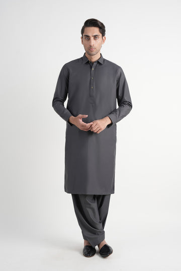 Tropical  Shalwar Kameez Grey