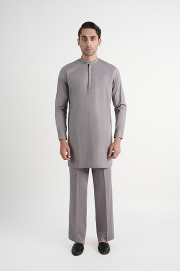 Crepe CottonShort Kurta Trouser Grey