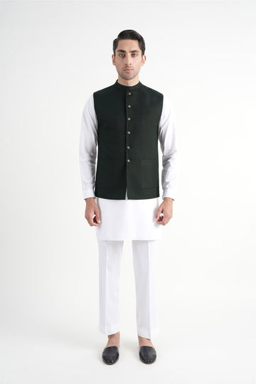 Pashmina Waistcoat Dark Green