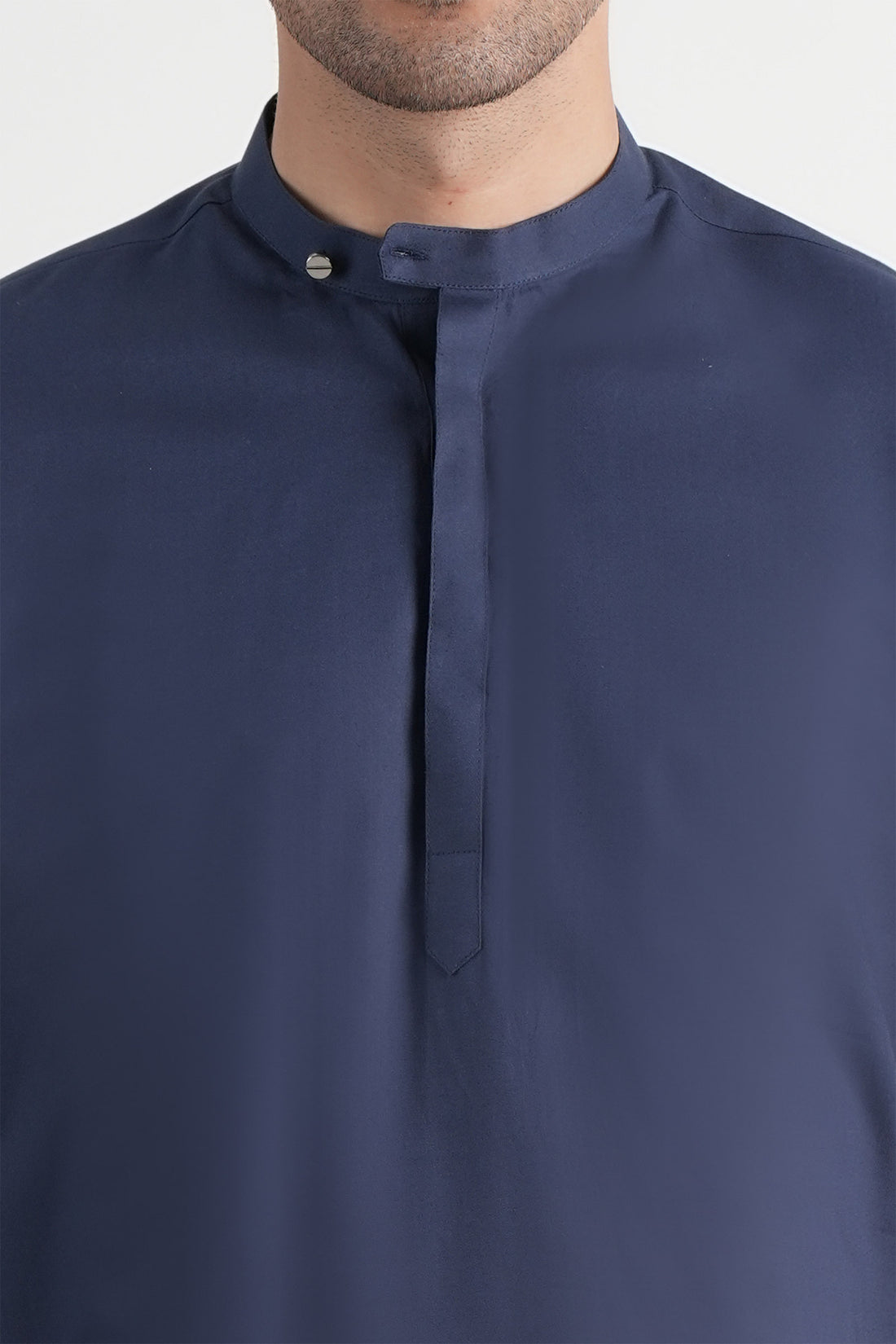 Crepe Cotton Short Kurta Trouser Navy Blue