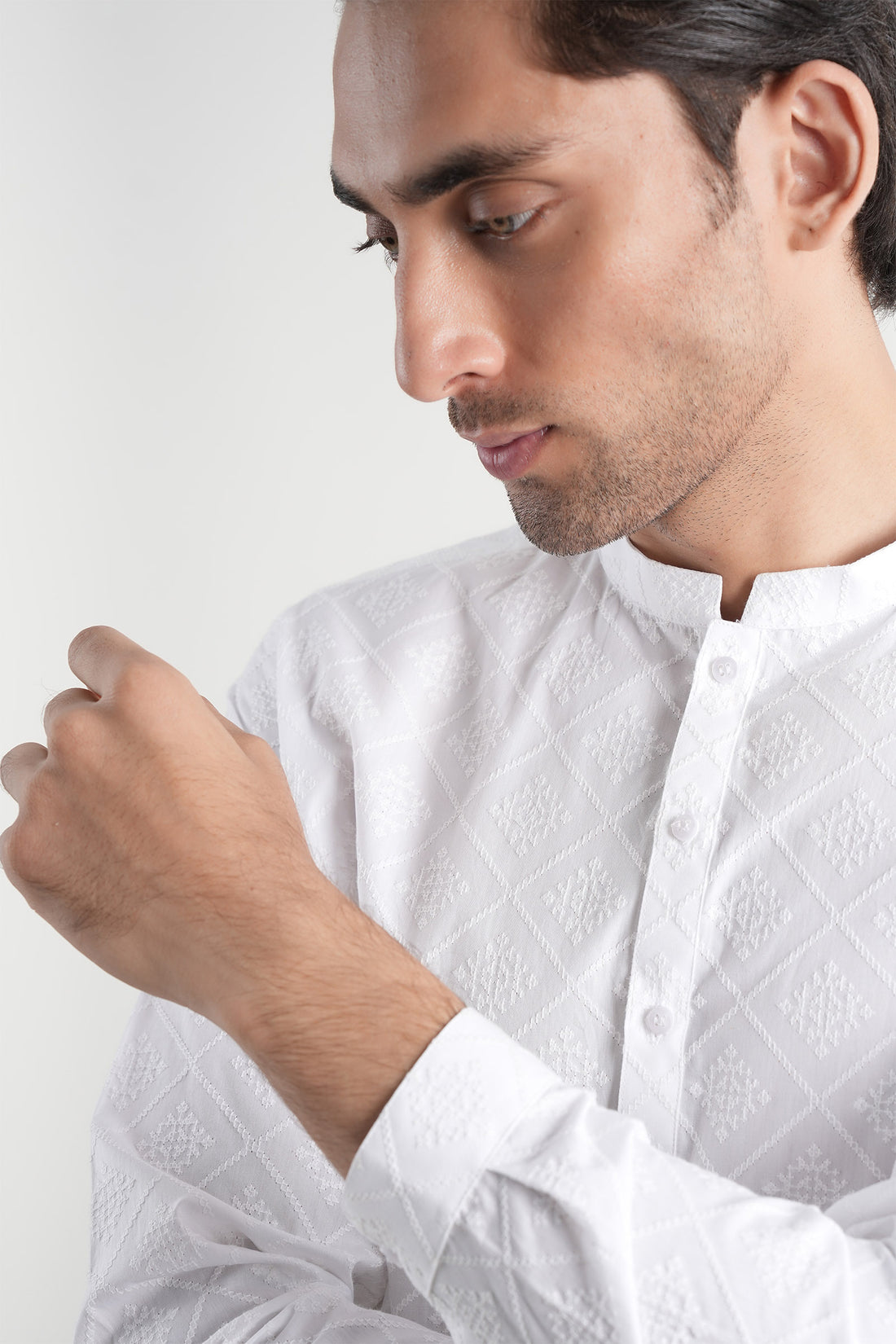 Cotton Embroidered Kurta White
