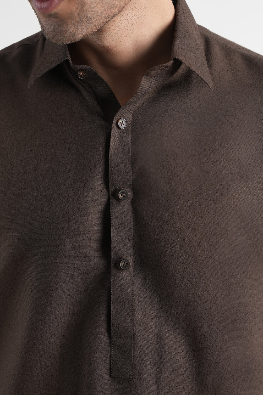 Lawn Karandi Shalwar Kameez Dark Brown
