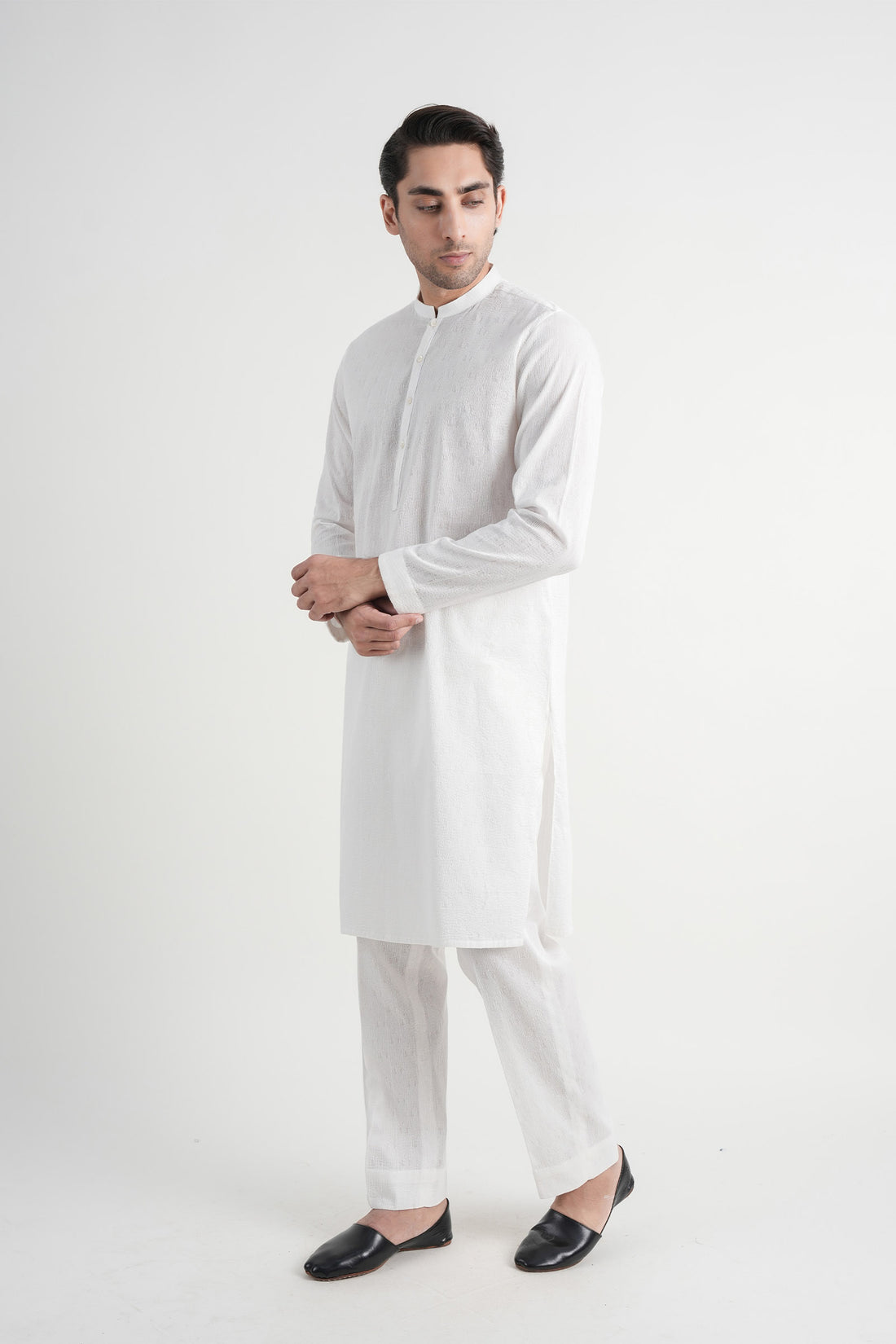 Cotton Embroidered Kurta White