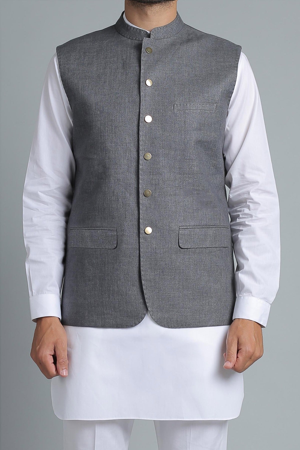 Linen Waistcoat Grey