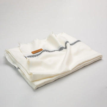 ANGORA SHAWL-White - shop at Bareezeman