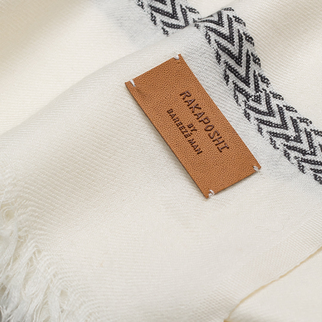 ANGORA SHAWL-White - shop at Bareezeman