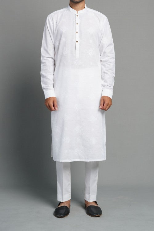 Embroidered Kurta White