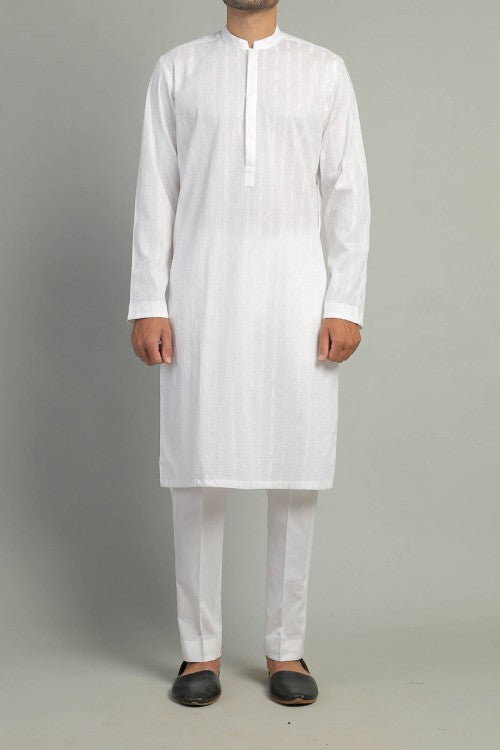 Embroidered Kurta White