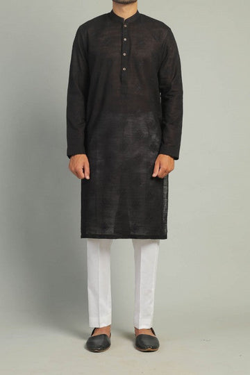 Embroidered Kurta Black