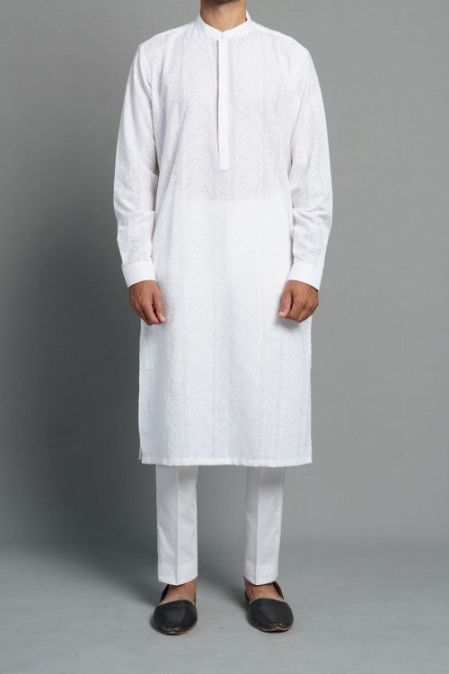 Embroidered Kurta White