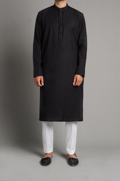 Embroidered Kurta Black