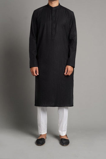 Embroidered Kurta Black