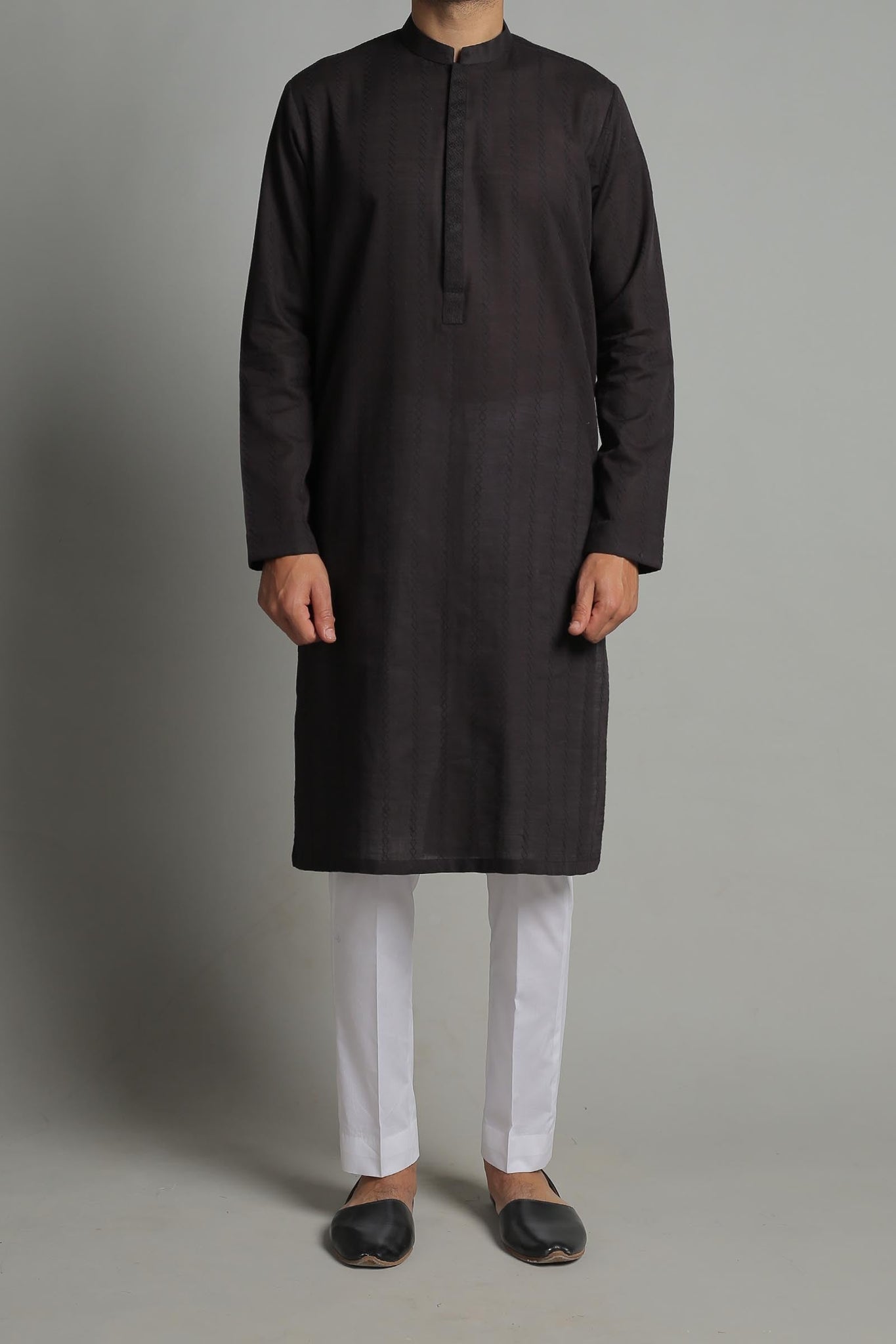 Embroidered Kurta Black