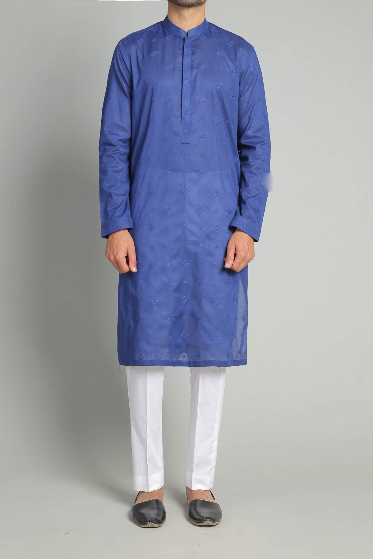 Embroidered Kurta Blue