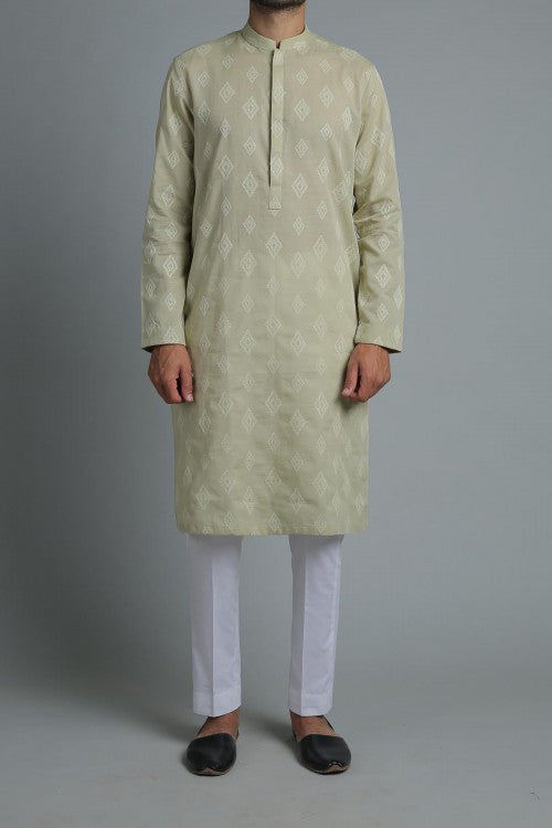 Embroidered Kurta Stone