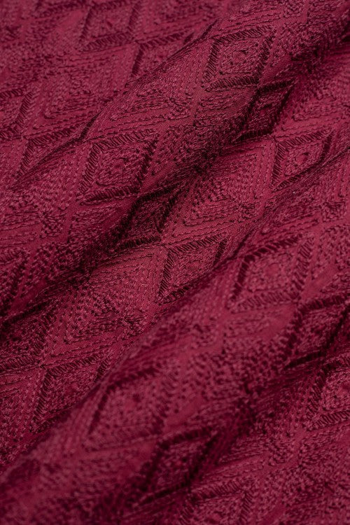 Embroidered Unstitched Maroon