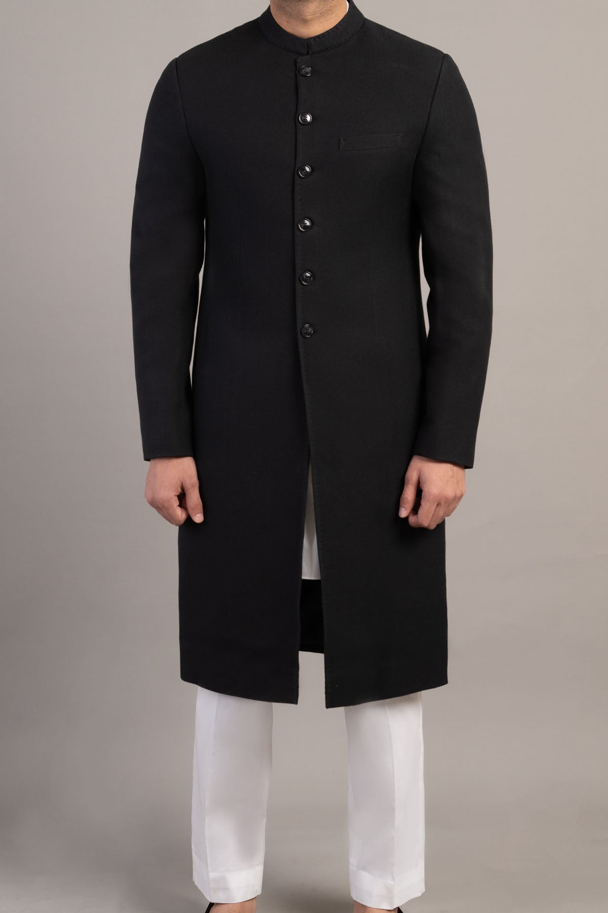 Handloomed Sherwani-Black