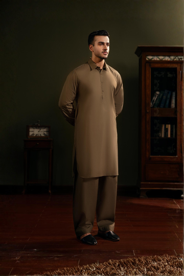 KAMEEZ SHALWAR-OLIV-GRN