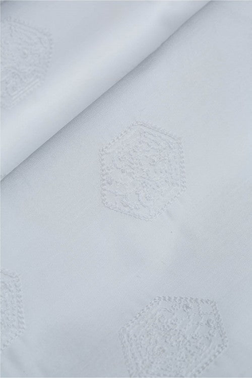 Embroidered Unstitched White