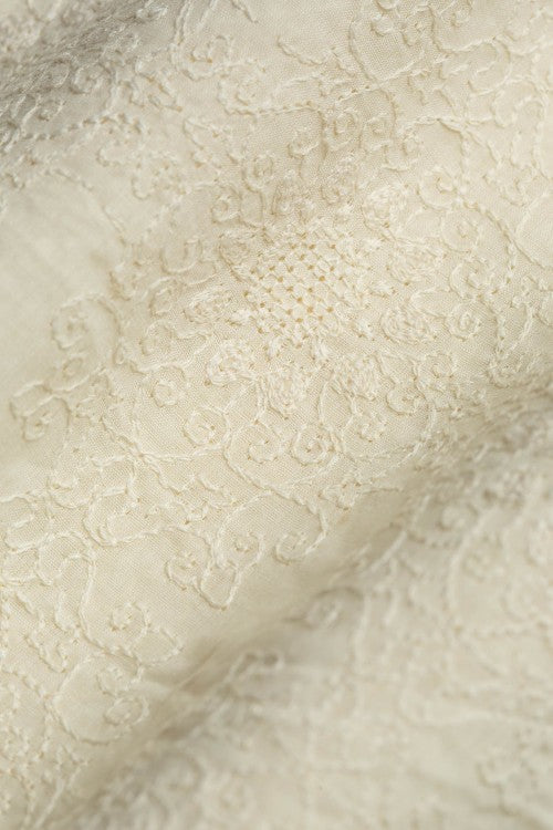 Embroidered Unstitched White