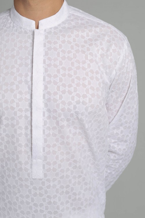 White - Embroidered Kurta
