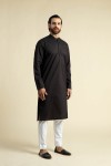 Fully Embroidered - Black with White Trouser