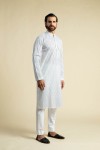 Spray Embroidered - White with White Trouser