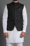 Embroidered Waistcoat - Charcoal Black