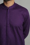 Purple - Embroidered Kurta