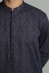 Slate Grey - Embroidered Kurta