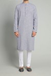 Blue Slub Khaddar Kurta