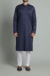 Navy Blue Jacquard Kurta