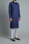 Navy Blue Jacquard Kurta