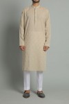 Embroidered Kurta - Beige